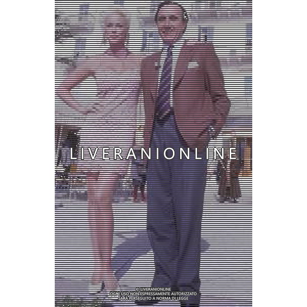 DIAP-RETROSPETTIVA BRIGITTE NIELSEN ATTRICE NELLA FOTO BRIGITTE NIELSEN CON PIPPO BAUDO NELL\'ANNO 1992 A SANREMO AG ALDO LIVERANI SAS 