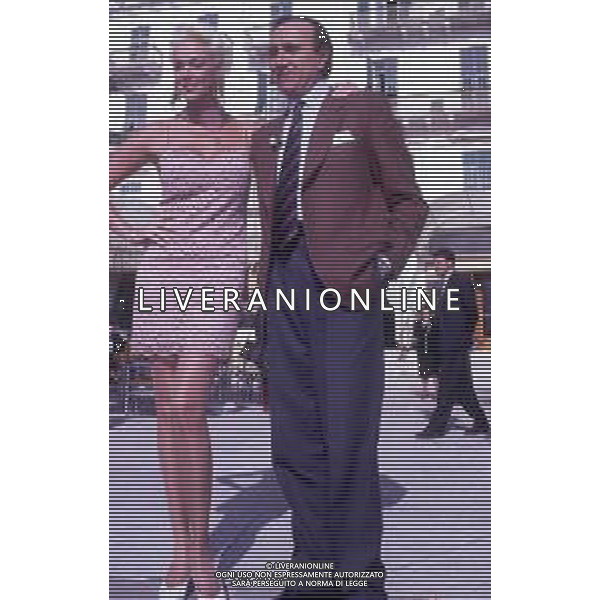 DIAP-RETROSPETTIVA BRIGITTE NIELSEN ATTRICE NELLA FOTO BRIGITTE NIELSEN CON PIPPO BAUDO NELL\'ANNO 1992 A SANREMO AG ALDO LIVERANI SAS 