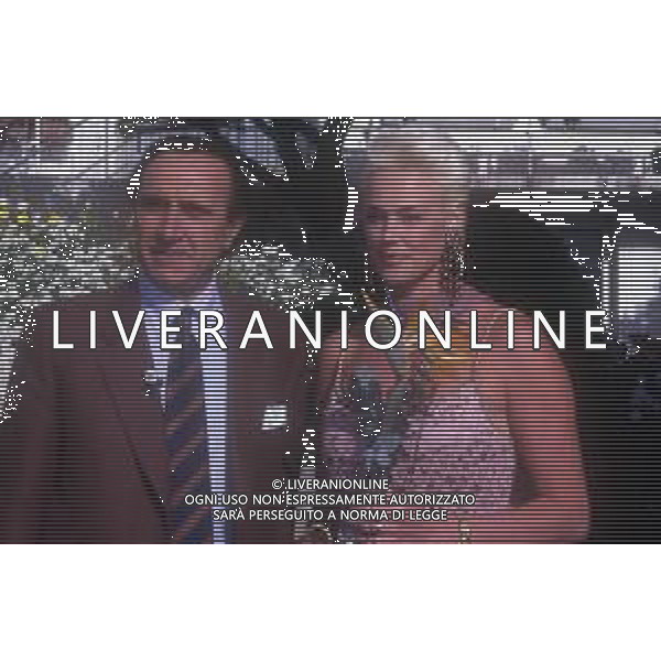 DIAP-RETROSPETTIVA BRIGITTE NIELSEN ATTRICE NELLA FOTO BRIGITTE NIELSEN CON PIPPO BAUDO NELL\'ANNO 1992 A SANREMO AG ALDO LIVERANI SAS 
