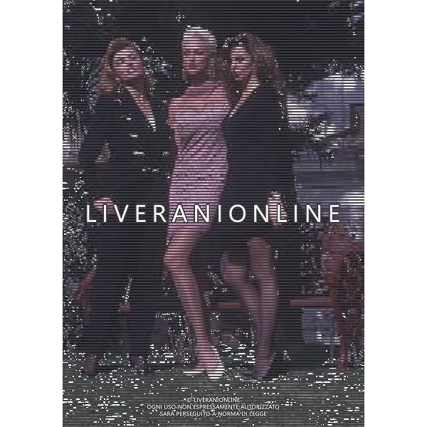 DIAP-RETROSPETTIVA BRIGITTE NIELSEN ATTRICE NELLA FOTO BRIGITTE NIELSEN CON ALBA PARIETTI E MILLY CARLUCCI NELL\'ANNO 1992 A SANREMO AG ALDO LIVERANI SAS  