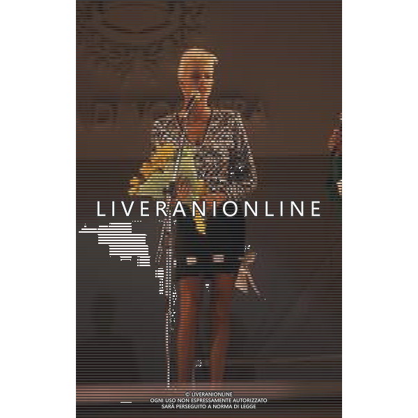 DIAP-RETROSPETTIVA BRIGITTE NIELSEN ATTRICE NELLA FOTO BRIGITTE NIELSEN A MILANO A UNA SFILATA DI MODA AG ALDO LIVERANI SAS 
