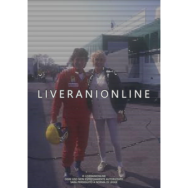 DIAP-RETROSPETTIVA BRIGITTE NIELSEN ATTRICE NELLA FOTO BRIGITTE NIELSEN ALL\'AUTODROMO DI MONZA PER LA GARA AUTOMOBILISTICA DEL MARITO RAOUL MEYER AG ALDO LIVERANI SAS 
