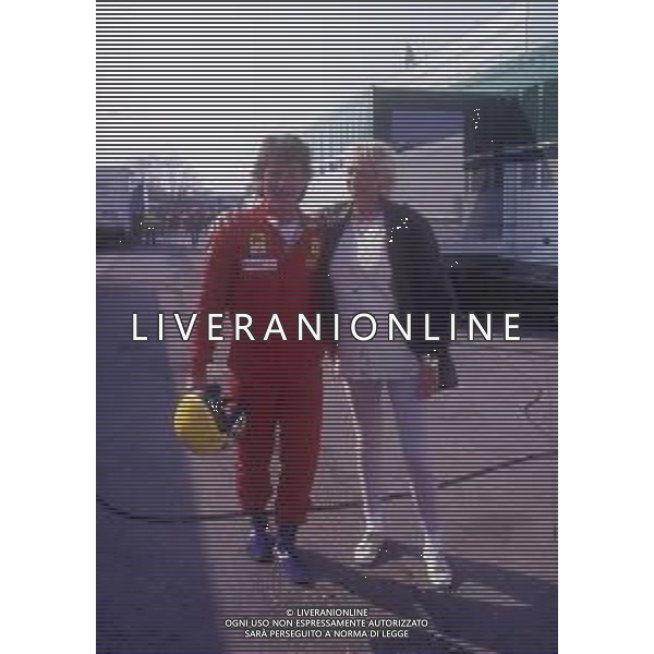 DIAP-RETROSPETTIVA BRIGITTE NIELSEN ATTRICE NELLA FOTO BRIGITTE NIELSEN ALL\'AUTODROMO DI MONZA PER LA GARA AUTOMOBILISTICA DEL MARITO RAOUL MEYER AG ALDO LIVERANI SAS 