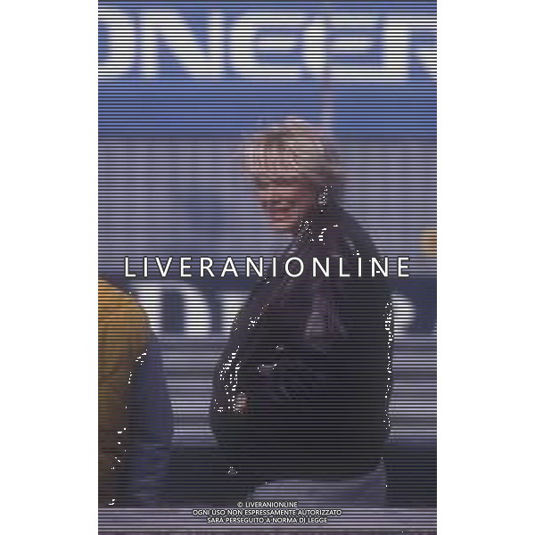 DIAP-RETROSPETTIVA BRIGITTE NIELSEN ATTRICE NELLA FOTO BRIGITTE NIELSEN ALL\'AUTODROMO DI MONZA PER LA GARA AUTOMOBILISTICA DEL MARITO RAOUL MEYER AG ALDO LIVERANI SAS 