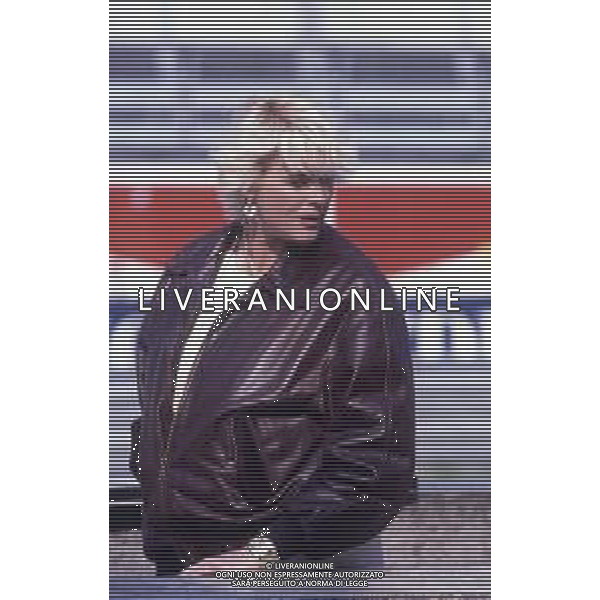 DIAP-RETROSPETTIVA BRIGITTE NIELSEN ATTRICE NELLA FOTO BRIGITTE NIELSEN ALL\'AUTODROMO DI MONZA PER LA GARA AUTOMOBILISTICA DEL MARITO RAOUL MEYER AG ALDO LIVERANI SAS 
