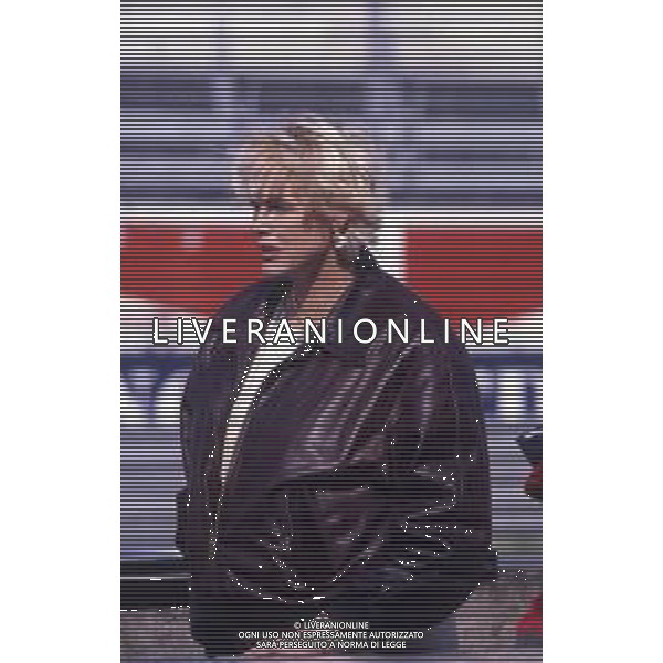 DIAP-RETROSPETTIVA BRIGITTE NIELSEN ATTRICE NELLA FOTO BRIGITTE NIELSEN ALL\'AUTODROMO DI MONZA PER LA GARA AUTOMOBILISTICA DEL MARITO RAOUL MEYER AG ALDO LIVERANI SAS 