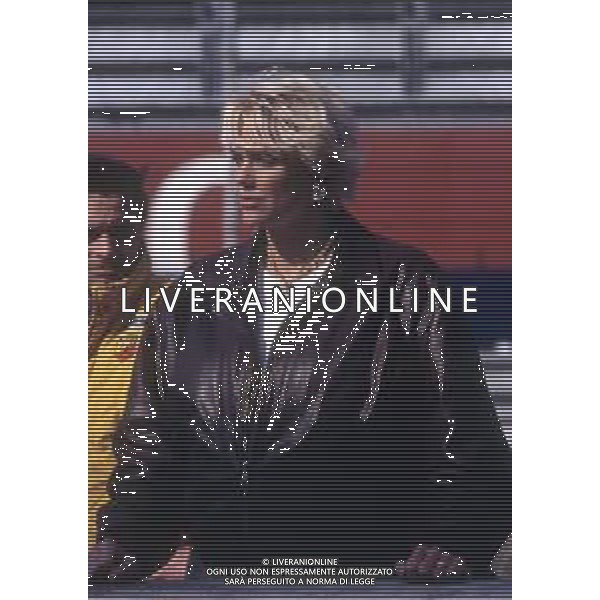 DIAP-RETROSPETTIVA BRIGITTE NIELSEN ATTRICE NELLA FOTO BRIGITTE NIELSEN ALL\'AUTODROMO DI MONZA PER LA GARA AUTOMOBILISTICA DEL MARITO RAOUL MEYER AG ALDO LIVERANI SAS 