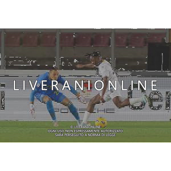Woyo Coulibaly of Parma Calcio and Federico Brancolini of US Lecce during the Coppa Italia round of 16 match between US Lecce and Parma Calcio on November 1, 2023 at Via del Mare Stadium in Lecce, Italy. Photo by Emmanuele Mastrodonato/ag. Aldo Liverani sas