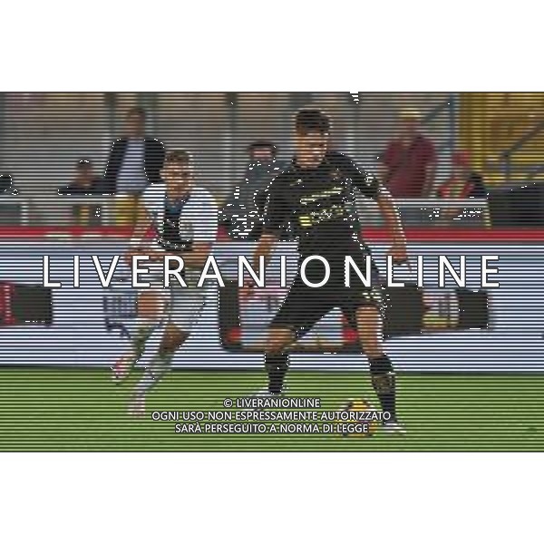 Medon Berisha of US Lecce and Nahuel Estévez of Parma Calcio during the Coppa Italia round of 16 match between US Lecce and Parma Calcio on November 1, 2023 at Via del Mare Stadium in Lecce, Italy. Photo by Emmanuele Mastrodonato/ag. Aldo Liverani sas