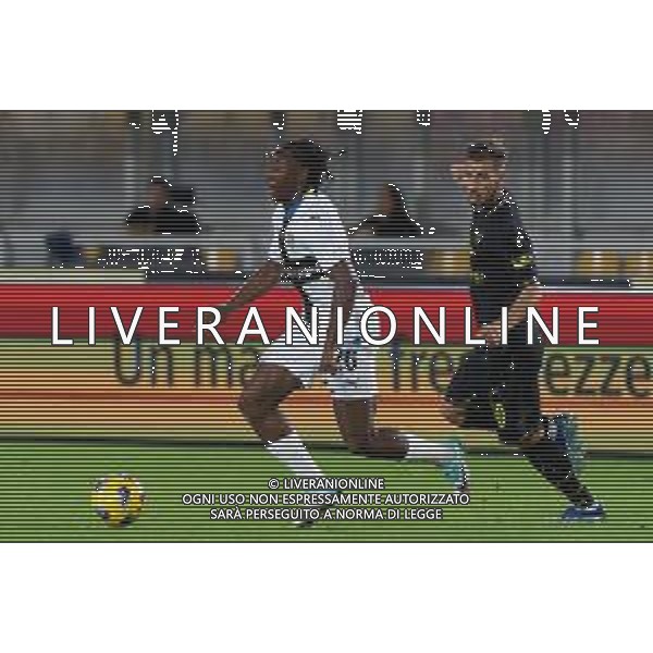 Woyo Coulibaly of Parma Calcio and Remi Oudin of US Lecce during the Coppa Italia round of 16 match between US Lecce and Parma Calcio on November 1, 2023 at Via del Mare Stadium in Lecce, Italy. Photo by Emmanuele Mastrodonato/ag. Aldo Liverani sas