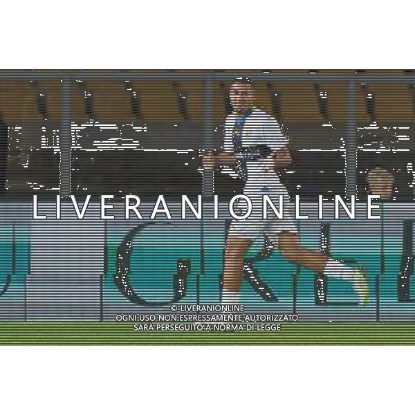 Simon Sohm of Parma Calcio celebrates after scoring a goal during the Coppa Italia round of 16 match between US Lecce and Parma Calcio on November 1, 2023 at Via del Mare Stadium in Lecce, Italy. Photo by Emmanuele Mastrodonato/ag. Aldo Liverani sas