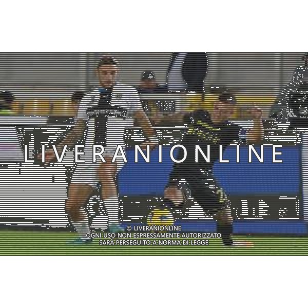 Gabriel Strefezza of US Lecce and Gianluca Di Chiara of Parma Calcio during the Coppa Italia round of 16 match between US Lecce and Parma Calcio on November 1, 2023 at Via del Mare Stadium in Lecce, Italy. Photo by Emmanuele Mastrodonato/ag. Aldo Liverani sas