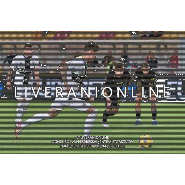 Dennis Man of Parma Calcio score the goal on penalty during the Coppa Italia round of 16 match between US Lecce and Parma Calcio on November 1, 2023 at Via del Mare Stadium in Lecce, Italy. Photo by Emmanuele Mastrodonato/ag. Aldo Liverani sas