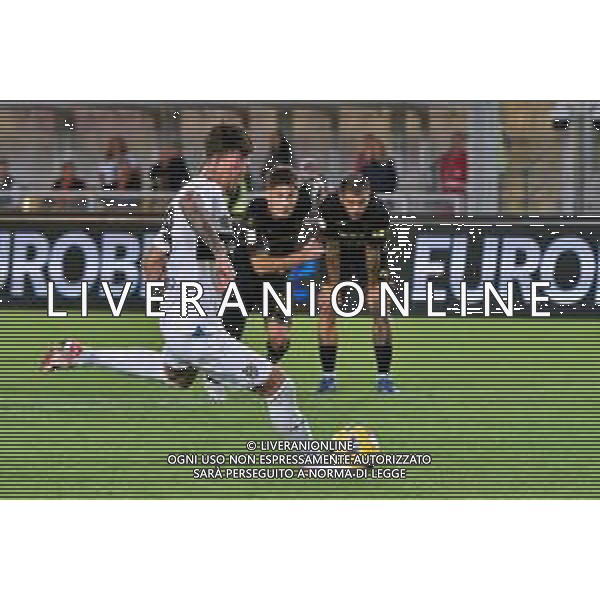 Dennis Man of Parma Calcio score the goal on penalty during the Coppa Italia round of 16 match between US Lecce and Parma Calcio on November 1, 2023 at Via del Mare Stadium in Lecce, Italy. Photo by Emmanuele Mastrodonato/ag. Aldo Liverani sas
