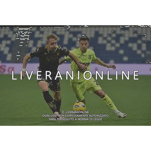 TVRG Sassuolo vs Spezia nella foto Nicolo\' Bertola (Spezia) e Filippo Missori (Sassuolo) Reggio Emilia 02-11-2023 Mapei Stadium - Stadio Città del Tricolore Coppa Italia Frecciarossa - 16mi di finale foto Roberto Garavaglia/ag. Aldo Liverani sas
