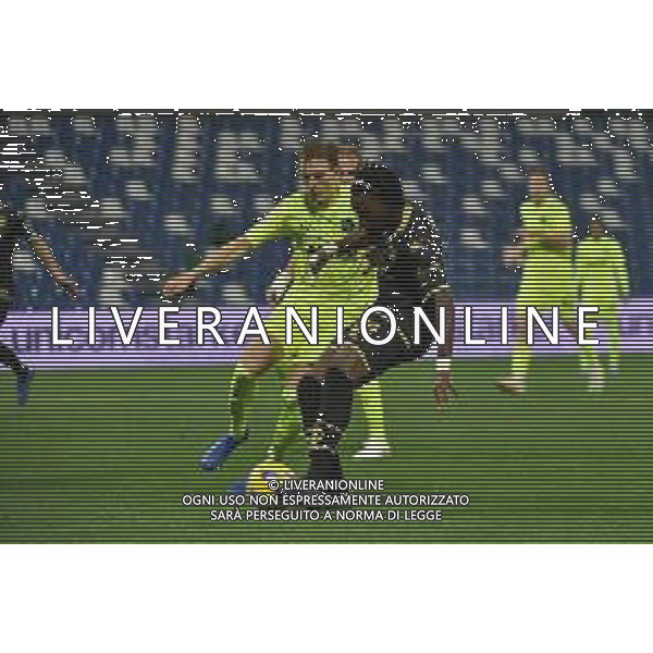 TVRG Sassuolo vs Spezia nella foto Rachid Kouda (Spezia) segna il gol dell\'1 a 0 ma la rete viene annullata per fuorigioco Reggio Emilia 02-11-2023 Mapei Stadium - Stadio Città del Tricolore Coppa Italia Frecciarossa - 16mi di finale foto Roberto Garavaglia/ag. Aldo Liverani sas