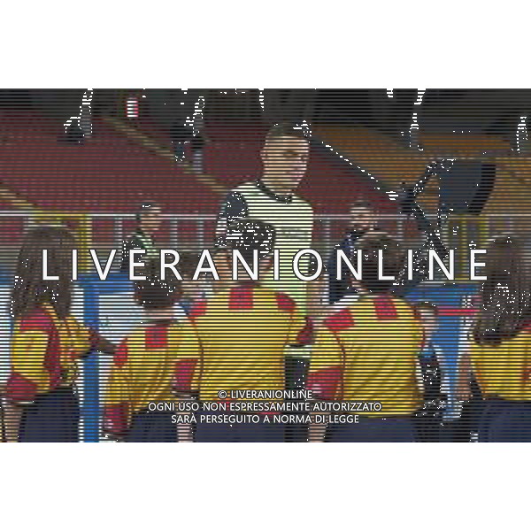 Nikola Krstovic of US Lecce during the Coppa Italia round of 16 match between US Lecce and Parma Calcio on November 1, 2023 at Via del Mare Stadium in Lecce, Italy. Photo by Emmanuele Mastrodonato/ag. Aldo Liverani sas