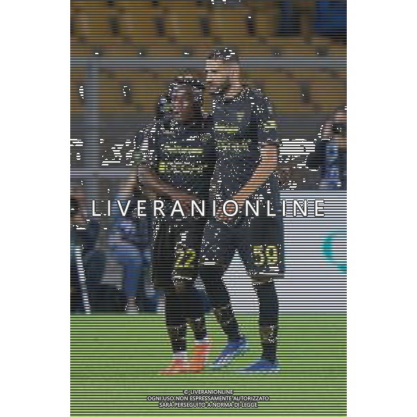 Lameck Banda of US Lecce and Ahmed Touba of US Lecce during the Coppa Italia round of 16 match between US Lecce and Parma Calcio on November 1, 2023 at Via del Mare Stadium in Lecce, Italy. Photo by Emmanuele Mastrodonato/ag. Aldo Liverani sas