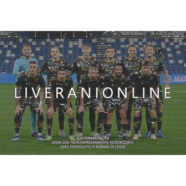 TVRG Sassuolo vs Spezia nella foto formazione Spezia, in piedi da SX Jeroen Zoet, Raimonds Krollis, Nicolo\' Bertola, Niccolo\' Pietra, Ila Gelashvili e Albin Ekdal; in basso da SX Laurens Serpe, Joao Gervasio Moutinho, Tio Cipot, Daniele Verde e Giovanni Corradini Reggio Emilia 02-11-2023 Mapei Stadium - Stadio Città del Tricolore Coppa Italia Frecciarossa - 16mi di finale foto Roberto Garavaglia/ag. Aldo Liverani sas/AGENZIA ALDO LIVERANI SAS