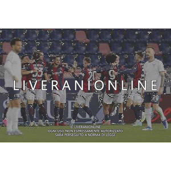 ZCP - 03/11/2023 - Bologna vs Lazio Campionato di Calcio Serie A TIM - nella foto: Esultanza bologna dopo il goal di Ferguson Lewis(Bologna f.c.) ©Claudio Zamagni/Agenzia Aldo Liverani s.a.s.