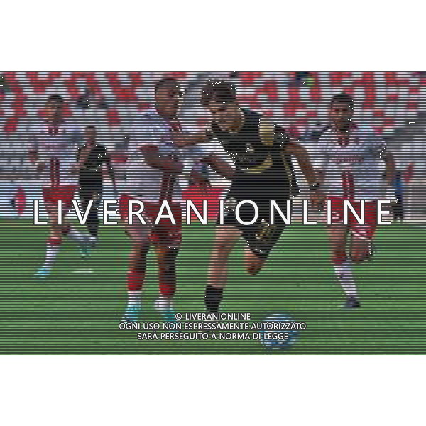 Pablo Rodriguez of Ascoli Calcio and Mehdi Dorval of SSC Bari during the Italian Serie B match SSC Bari vs Ascoli Calcio on November 4, 2023 at the San Nicola stadium in Bari, Italy. Photo by Emmanuele Mastrodonato/ag. Aldo Liverani sas/AGENZIA ALDO LIVERANI SAS