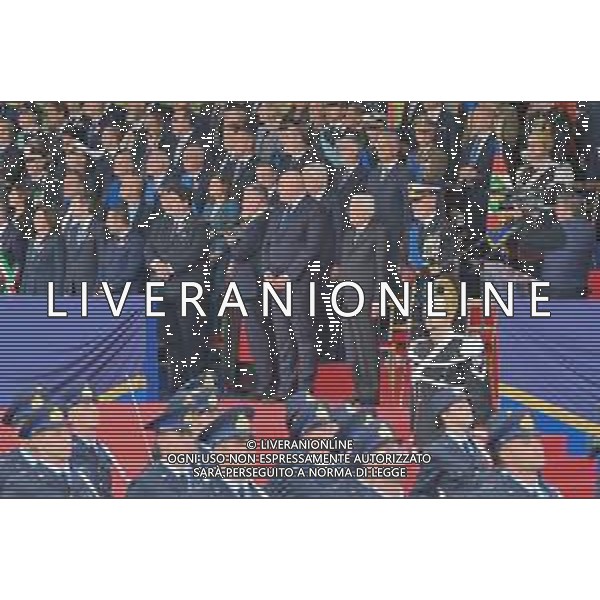 4-11-2023. Sergio Mattarella, presidente della Repubblica italiana, in visita a Cagliari, zona autorità portuale in Via Roma, in occasione della festa delle forze armate.. Foto Salvatore Moi/Agenzia Aldo Liverani s.a.s. Nella foto: da destra a sinistra, Sergio Mattarella, presidente della Repubblica Italiana, Guido Crosetto, ministro della difesa Italiana ©MOI Salvatore /AGENZIA ALDO LIVERANI SAS