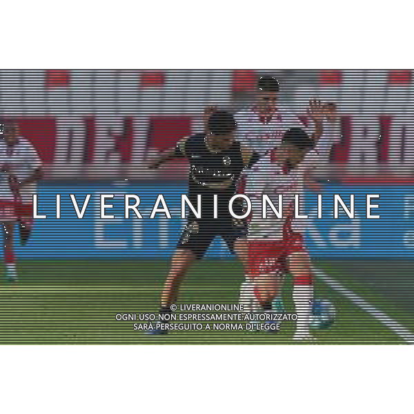 Samuel Giovane of Ascoli Calcio and Ilias Koutsoupias, Gennaro Acampora of SSC Bari during the Italian Serie B match SSC Bari vs Ascoli Calcio on November 4, 2023 at the San Nicola stadium in Bari, Italy. Photo by Emmanuele Mastrodonato/ag. Aldo Liverani sas
