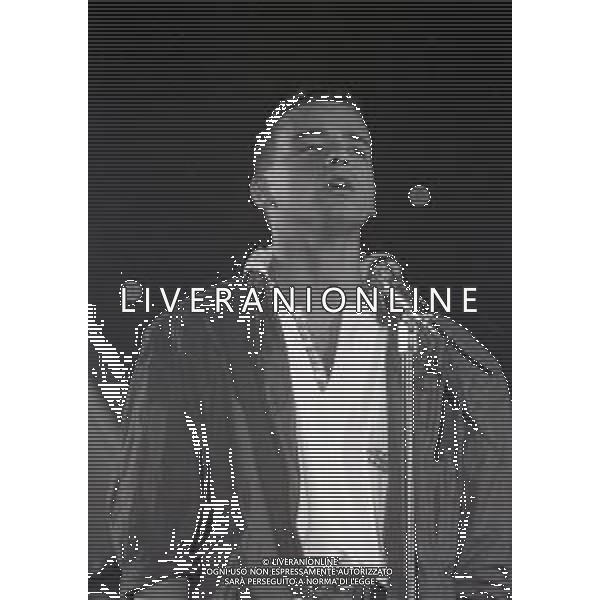 NEG-RETROSPETTIVA EROS RAMAZZOTTI CANTANTE NELLA FOTO EROS RAMAZZOTTI NELL\'ANNO 1986 A RIVA DEL GARDA AG ALDO LIVERANI SAS