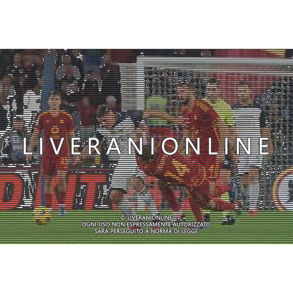 Nikola Krstovic of US Lecce and Diego Llorente of AS Roma during the Italian soccer Serie A match AS Roma vs US Lecce on November 5, 2023 at Olympic Stadium in Rome, Italy. Photo by Emmanuele Mastrodonato/ag. Aldo Liverani sas