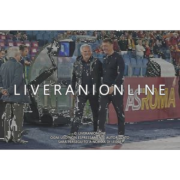 coach Jose Mourinho of AS Roma and coach Roberto D’Aversa of US Lecce during the Italian soccer Serie A match AS Roma vs US Lecce on November 5, 2023 at Olympic Stadium in Rome, Italy. Photo by Emmanuele Mastrodonato/ag. Aldo Liverani sas