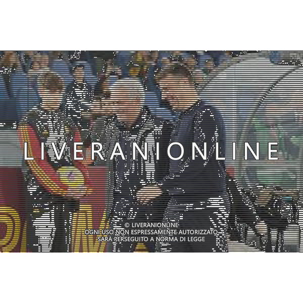 coach Jose Mourinho of AS Roma and coach Roberto D’Aversa of US Lecce during the Italian soccer Serie A match AS Roma vs US Lecce on November 5, 2023 at Olympic Stadium in Rome, Italy. Photo by Emmanuele Mastrodonato/ag. Aldo Liverani sas