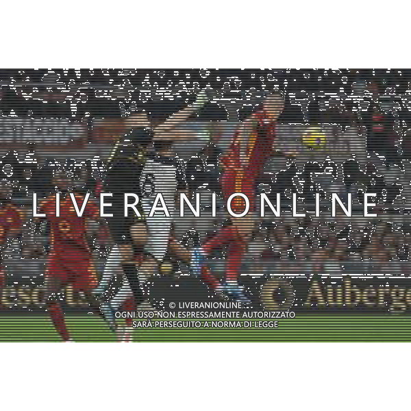 Roma vs Lecce - Campionato Serie A TIM - 11 giornata - Stadio Olimpico - Roma 05-11-2023 nella foto Falcone anticipa Mancini