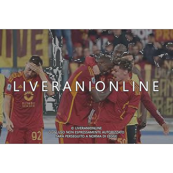 Evan N\'Dicka of AS Roma ad Nicola Zalewski of AS Roma celebrates the victory during the Italian soccer Serie A match AS Roma vs US Lecce on November 5, 2023 at Olympic Stadium in Rome, Italy. Photo by Emmanuele Mastrodonato/ag. Aldo Liverani sas