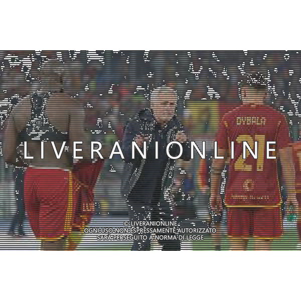 coach Jose Mourinho of AS Roma and Paulo Dybala, Romelu Lukaku of AS Roma during the Italian soccer Serie A match AS Roma vs US Lecce on November 5, 2023 at Olympic Stadium in Rome, Italy. Photo by Emmanuele Mastrodonato/ag. Aldo Liverani sas