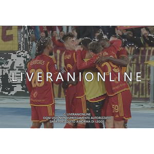 Evan NDicka, Nicola Zalewski, Stephan El Shaarawy and Renato Sanches of AS Roma celebrates the victory during the Italian soccer Serie A match AS Roma vs US Lecce on November 5, 2023 at Olympic Stadium in Rome, Italy. Photo by Emmanuele Mastrodonato/ag. Aldo Liverani sas