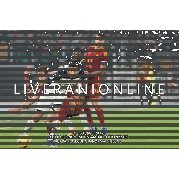 Hamza Rafia of US Lecce and Edoardo Bove of AS Roma during the Italian soccer Serie A match AS Roma vs US Lecce on November 5, 2023 at Olympic Stadium in Rome, Italy. Photo by Emmanuele Mastrodonato/ag. Aldo Liverani sas
