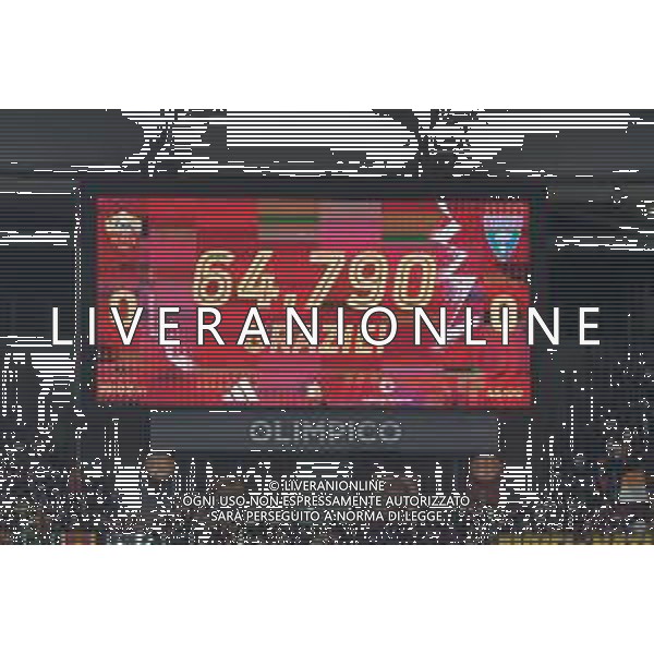 the screen of the Olympic stadium shows the number of spectators during the Italian soccer Serie A match AS Roma vs US Lecce on November 5, 2023 at Olympic Stadium in Rome, Italy. Photo by Emmanuele Mastrodonato/ag. Aldo Liverani sas