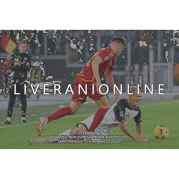 Stephan El Shaarawy of AS Roma and Pontus Almqvist of US Lecce during the Italian soccer Serie A match AS Roma vs US Lecce on November 5, 2023 at Olympic Stadium in Rome, Italy. Photo by Emmanuele Mastrodonato/ag. Aldo Liverani sas
