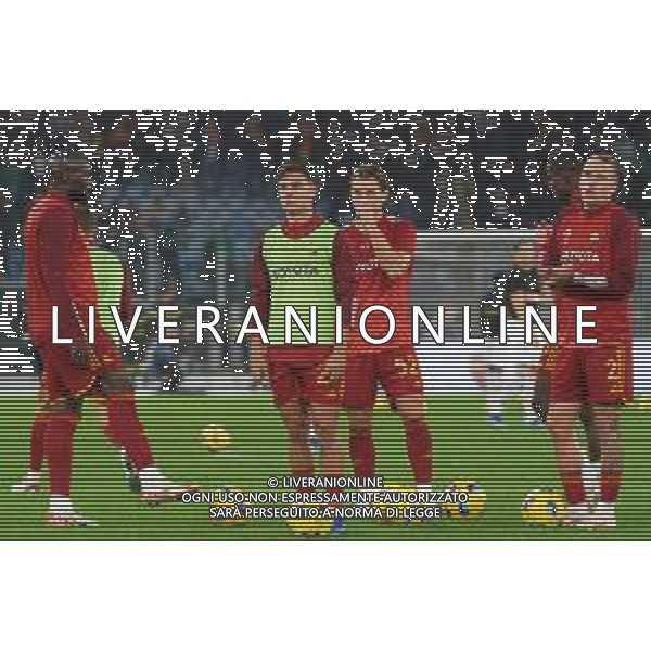 Players of AS Roma warms up prior the Italian soccer Serie A match AS Roma vs US Lecce on November 5, 2023 at Olympic Stadium in Rome, Italy. Photo by Emmanuele Mastrodonato/ag. Aldo Liverani sas