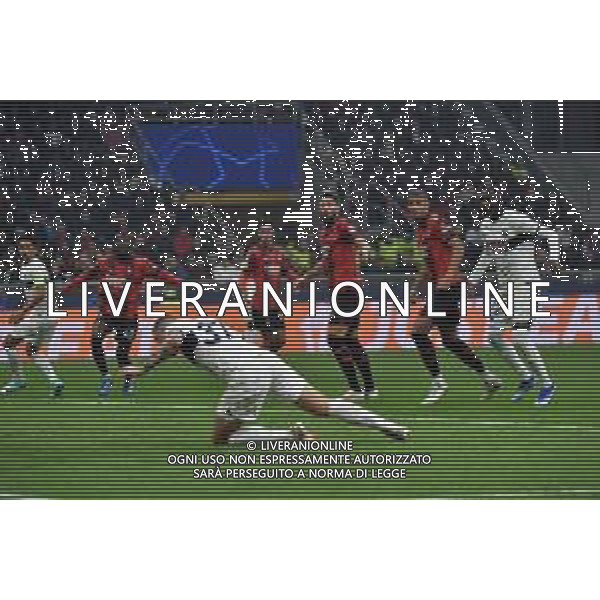 Milan vs Paris Saint-Germain nella foto Milan Skriniar (Paris Saint-Germain) segna il gol dell\'1 a 0 Milano 07-11-2023 Stadio Giuseppe Meazza - San Siro UEFA Champions League fase a gironi 4a giornata - Gruppo F foto Roberto Garavaglia/ag. Aldo Liverani sas / AGENZIA ALDO LIVERANI SAS