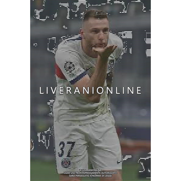 Milan vs Paris Saint-Germain nella foto Milan Skriniar (Paris Saint-Germain) esulta dopo il gol dell\'1 a 0 Milano 07-11-2023 Stadio Giuseppe Meazza - San Siro UEFA Champions League fase a gironi 4a giornata - Gruppo F foto Roberto Garavaglia/ag. Aldo Liverani sas / AGENZIA ALDO LIVERANI SAS