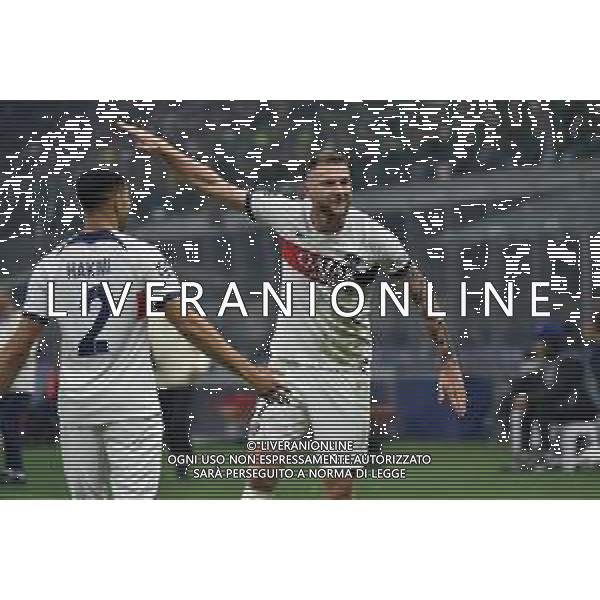 Milan vs Paris Saint-Germain nella foto Milan Skriniar (Paris Saint-Germain) esulta dopo il gol dell\'1 a 0 Milano 07-11-2023 Stadio Giuseppe Meazza - San Siro UEFA Champions League fase a gironi 4a giornata - Gruppo F foto Roberto Garavaglia/ag. Aldo Liverani sas / AGENZIA ALDO LIVERANI SAS