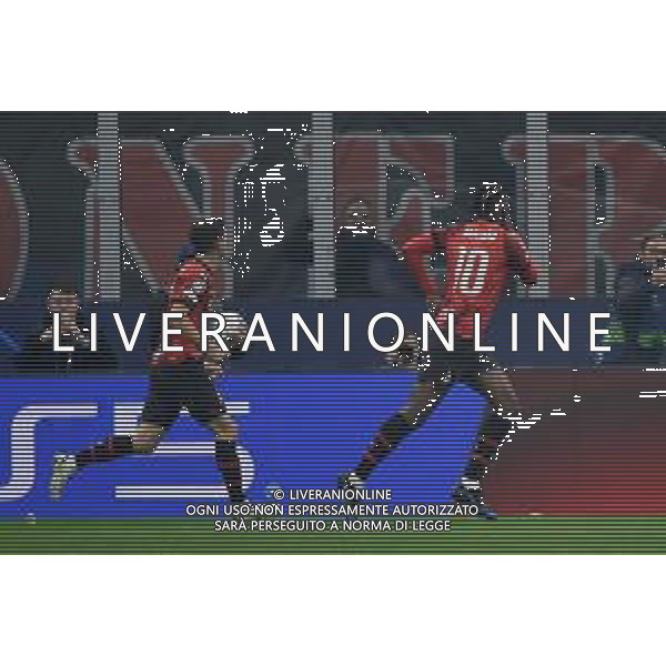 Milan vs Paris Saint-Germain nella foto Rafael Leao (Milan) esulta dopo il gol dell\'1 a 1 Milano 07-11-2023 Stadio Giuseppe Meazza - San Siro UEFA Champions League fase a gironi 4a giornata - Gruppo F foto Roberto Garavaglia/ag. Aldo Liverani sas / AGENZIA ALDO LIVERANI SAS