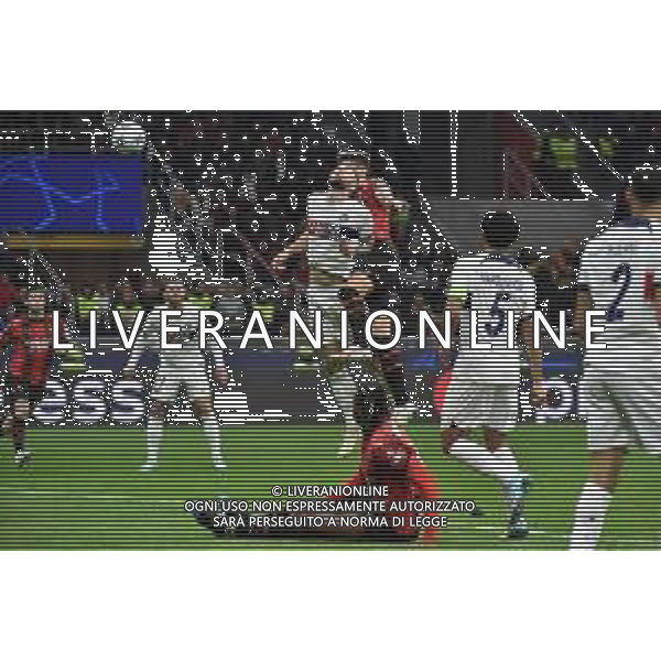 Milan vs Paris Saint-Germain nella foto Olivier Giroud (Milan) segna il gol del 2 a 1 Milano 07-11-2023 Stadio Giuseppe Meazza - San Siro UEFA Champions League fase a gironi 4a giornata - Gruppo F foto Roberto Garavaglia/ag. Aldo Liverani sas / AGENZIA ALDO LIVERANI SAS