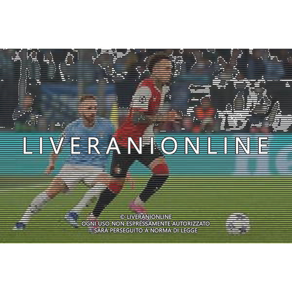 Quilindschy Hartman of Feyenoord and Manuel Lazzari of SS Lazio during the UEFA Champions League match SS Lazio vs Feyenoord at the Olympic stadium in Rome on November 7, 2023. Photo Emmanuele Mastrodonato/ag. Aldo Liverani sas / AGENZIA ALDO LIVERANI SAS