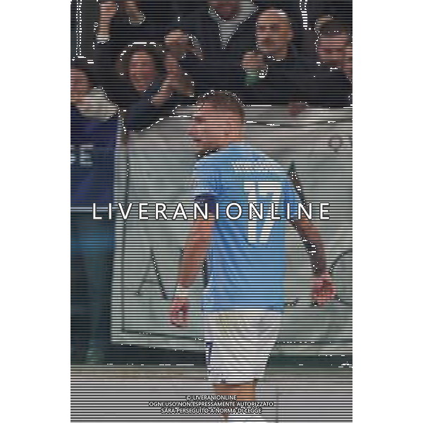 Ciro Immobile of SS Lazio celebrates after scoring a goal during the UEFA Champions League match SS Lazio vs Feyenoord at the Olympic stadium in Rome on November 7, 2023. Photo Emmanuele Mastrodonato/ag. Aldo Liverani sas / AGENZIA ALDO LIVERANI SAS