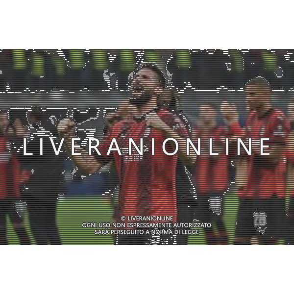 Milan vs Paris Saint-Germain nella foto Olivier Giroud (Milan) esultanza a fine partita Milano 07-11-2023 Stadio Giuseppe Meazza - San Siro UEFA Champions League fase a gironi 4a giornata - Gruppo F foto Roberto Garavaglia/ag. Aldo Liverani sas/ AGENZIA ALDO LIVERANI SAS