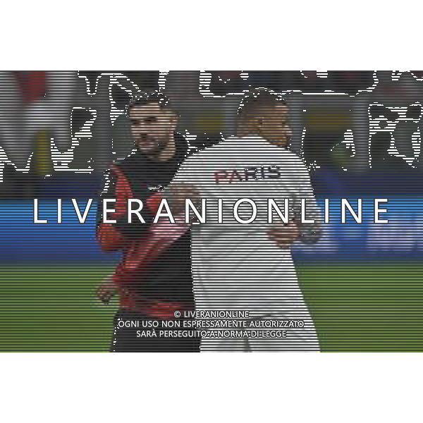 Milan vs Paris Saint-Germain nella foto Theo Hernandez (Milan) SX e Kylian Mbappe\' (Paris Saint-Germain) DX Milano 07-11-2023 Stadio Giuseppe Meazza - San Siro UEFA Champions League fase a gironi 4a giornata - Gruppo F foto Roberto Garavaglia/ag. Aldo Liverani sas/ AGENZIA ALDO LIVERANI SAS