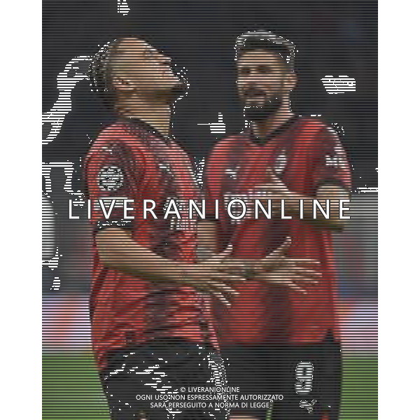 Milan vs Paris Saint-Germain nella foto Noah Okafor (Milan) e sulla DX Olivier Giroud (Milan) Milano 07-11-2023 Stadio Giuseppe Meazza - San Siro UEFA Champions League fase a gironi 4a giornata - Gruppo F foto Roberto Garavaglia/ag. Aldo Liverani sas/ AGENZIA ALDO LIVERANI SAS