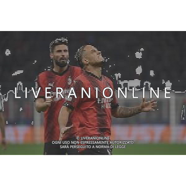 Milan vs Paris Saint-Germain nella foto Noah Okafor (Milan) e dietro Olivier Giroud (Milan) Milano 07-11-2023 Stadio Giuseppe Meazza - San Siro UEFA Champions League fase a gironi 4a giornata - Gruppo F foto Roberto Garavaglia/ag. Aldo Liverani sas/ AGENZIA ALDO LIVERANI SAS